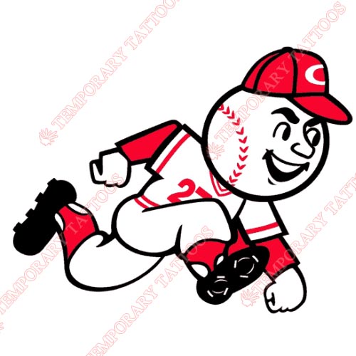 MLB+Cincinnati+Reds+Baseball+Team+Logo+Temporary+Tattoo+Sheet+Set